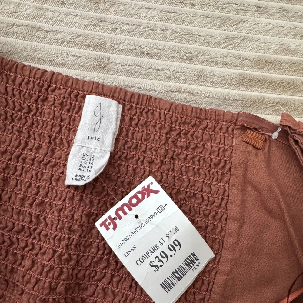 NWT Joie Rust Linen Midi Dress - Picture 4 of 4